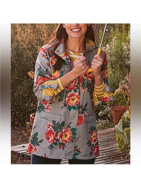 Matilda Jane Jackets & Blazers - Matilda Jane Floral Rain Coat with Yellow Gingham Lining